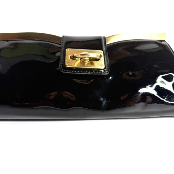 Ann Taylor Black Patent Leather Evening Bag/Clutch - Picture 1 of 12